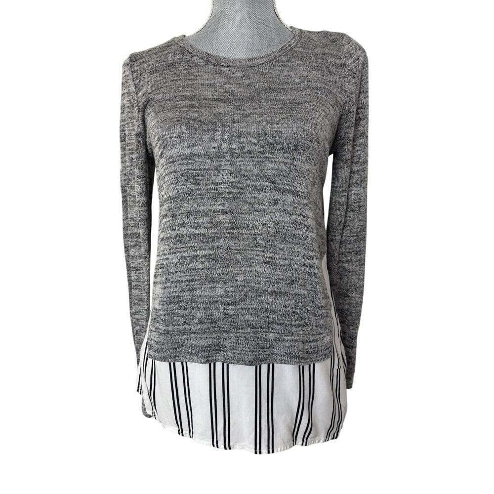 Mine Gray Long Sleeve Layered Top S Preppy Academia Twee